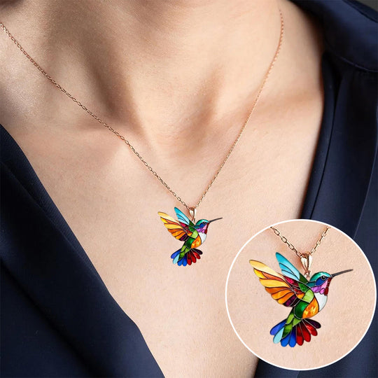 ELEGANTE KOLIBRIE SET MET KETTING & OORBELLEN