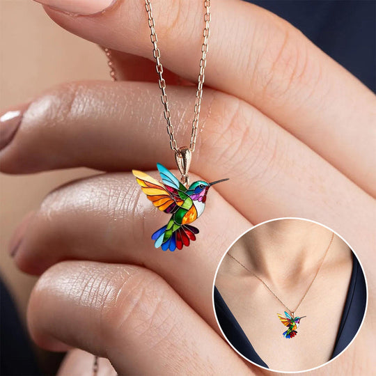 ELEGANTE KOLIBRIE SET MET KETTING & OORBELLEN