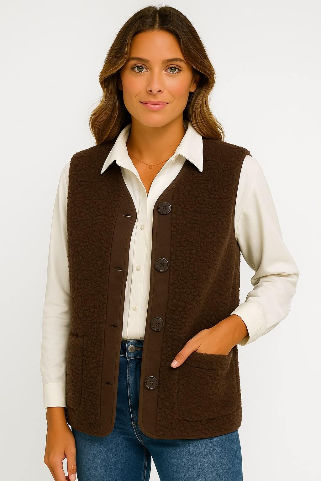ELLA | WARME VEST VAN ZACHTE WOL MET KNOPEN