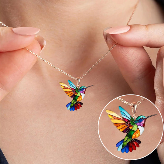 ELEGANTE KOLIBRIE SET MET KETTING & OORBELLEN
