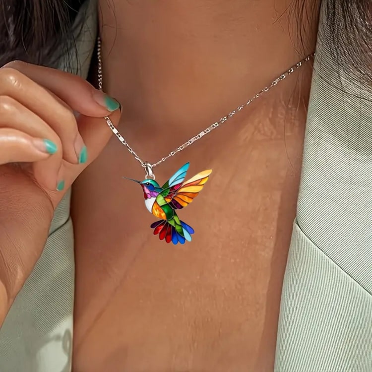 ELEGANTE KOLIBRIE SET MET KETTING & OORBELLEN