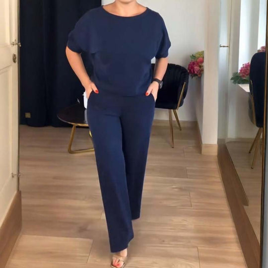 MALIA | ELEGANTE 3-DELIGE SET MET CARDIGAN, TOP EN BROEK